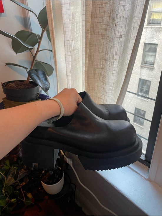 Rick Owens Shoes - Rick Owens Bogun Platform Mule - Leather Slip Ons